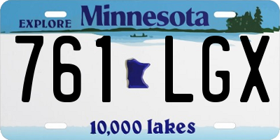MN license plate 761LGX