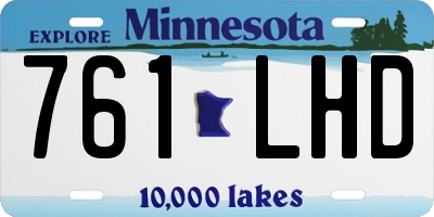 MN license plate 761LHD