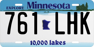 MN license plate 761LHK