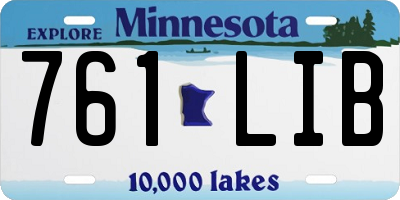 MN license plate 761LIB