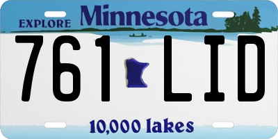 MN license plate 761LID