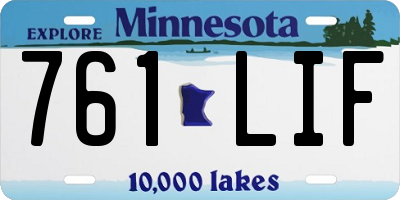 MN license plate 761LIF
