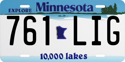 MN license plate 761LIG