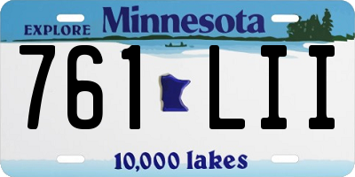 MN license plate 761LII