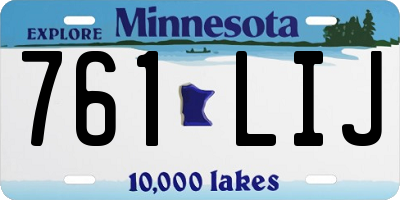MN license plate 761LIJ