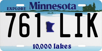 MN license plate 761LIK