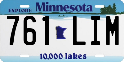 MN license plate 761LIM