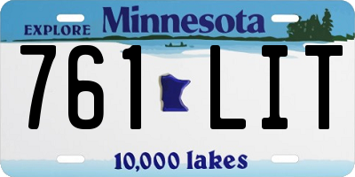 MN license plate 761LIT