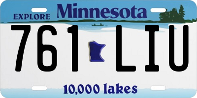 MN license plate 761LIU