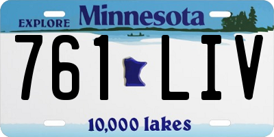 MN license plate 761LIV