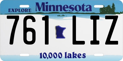 MN license plate 761LIZ