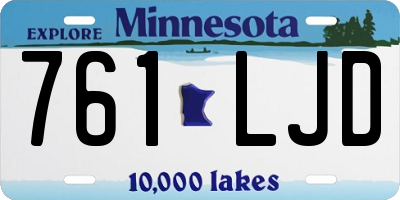 MN license plate 761LJD