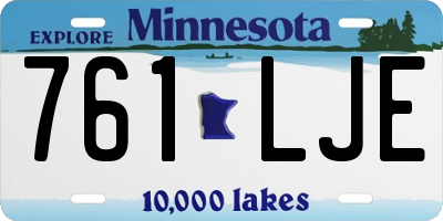 MN license plate 761LJE