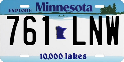MN license plate 761LNW