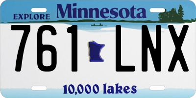 MN license plate 761LNX
