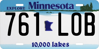 MN license plate 761LOB
