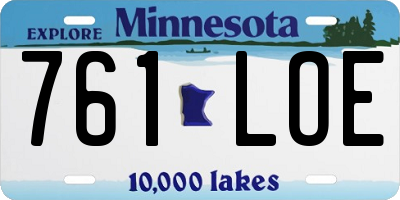 MN license plate 761LOE