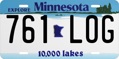 MN license plate 761LOG