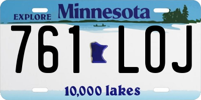 MN license plate 761LOJ