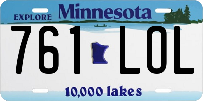 MN license plate 761LOL
