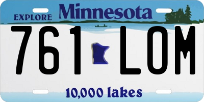 MN license plate 761LOM
