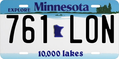 MN license plate 761LON