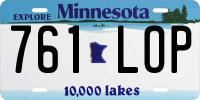 MN license plate 761LOP