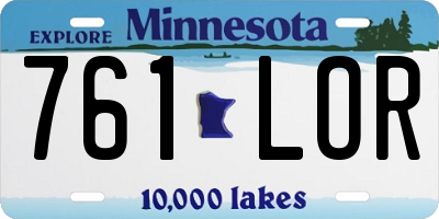 MN license plate 761LOR