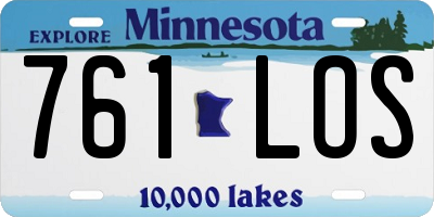 MN license plate 761LOS