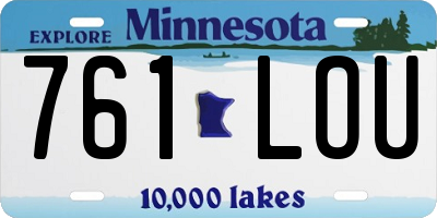 MN license plate 761LOU
