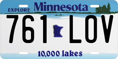 MN license plate 761LOV