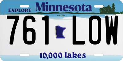 MN license plate 761LOW