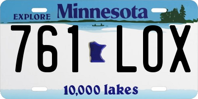 MN license plate 761LOX