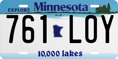 MN license plate 761LOY