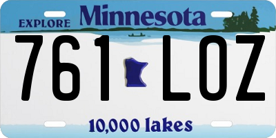 MN license plate 761LOZ