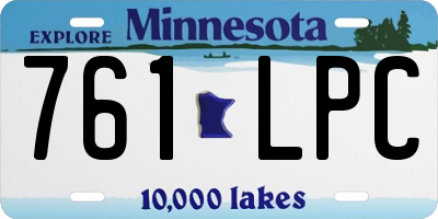 MN license plate 761LPC