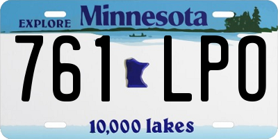 MN license plate 761LPO