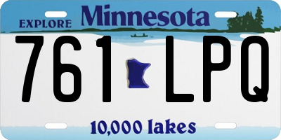 MN license plate 761LPQ