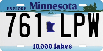 MN license plate 761LPW