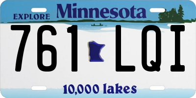 MN license plate 761LQI