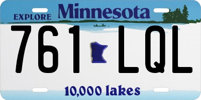 MN license plate 761LQL