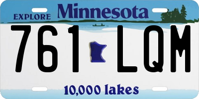 MN license plate 761LQM
