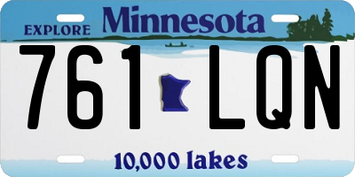 MN license plate 761LQN