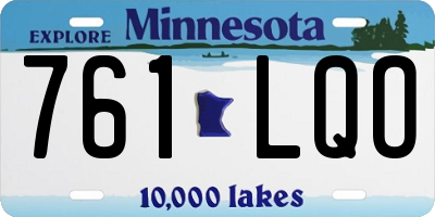 MN license plate 761LQO