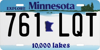MN license plate 761LQT