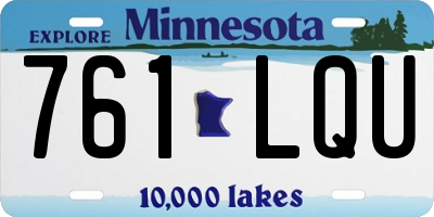 MN license plate 761LQU