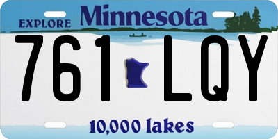 MN license plate 761LQY
