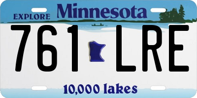 MN license plate 761LRE
