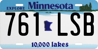 MN license plate 761LSB