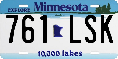 MN license plate 761LSK